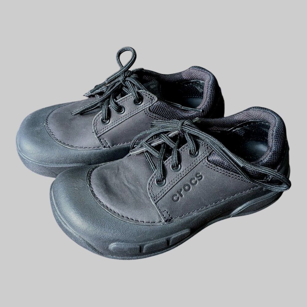Crocs Velocity Work Shoes Slip Resistant Black M4 W6 Retired Rare Comfort Casual